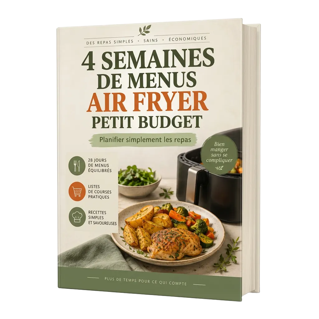 Livre 3D du bonus 4 Semaines de Menus Air Fryer Petit Budget