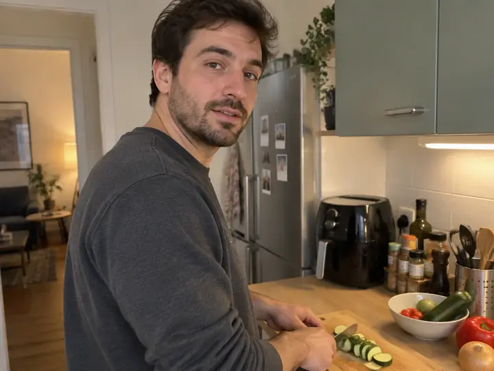Personne préparant un repas express